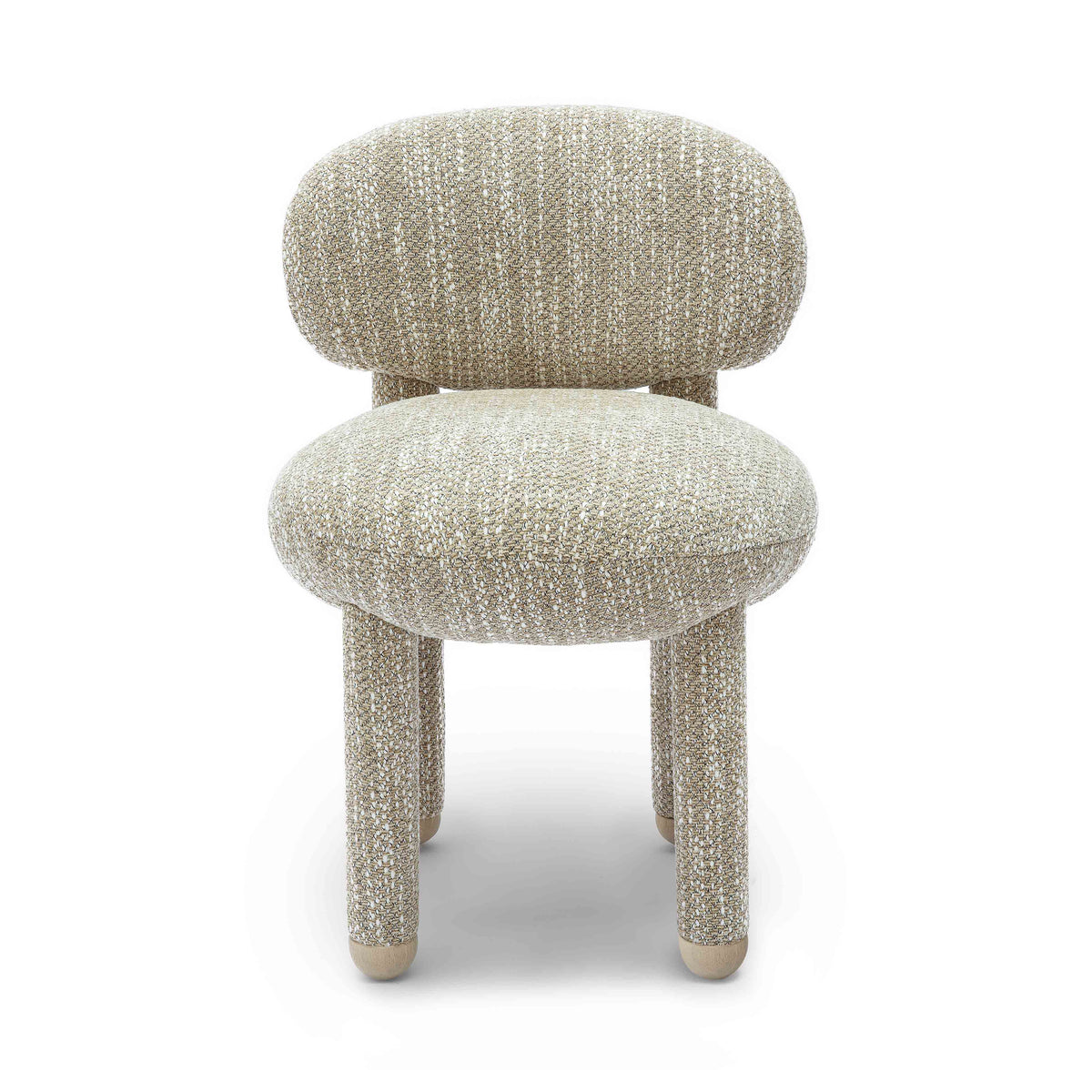 Manu Performance Fabric Side Chair in studio lighting showcasing fabric surface detailing