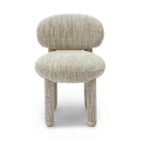 Manu Performance Fabric Side Chair in studio lighting showcasing fabric surface detailing