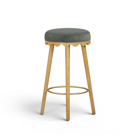Oodle Performance Vegan Mohair Bar and Counter Stool upholstery stitching and seam craftsmanship