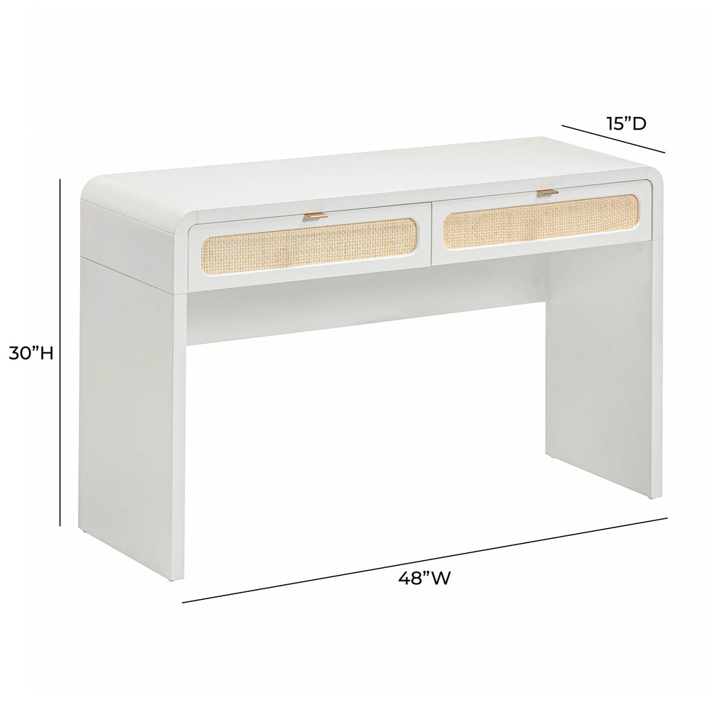 Patty 48" Rattan 2-Drawer Console Desk dimensions
