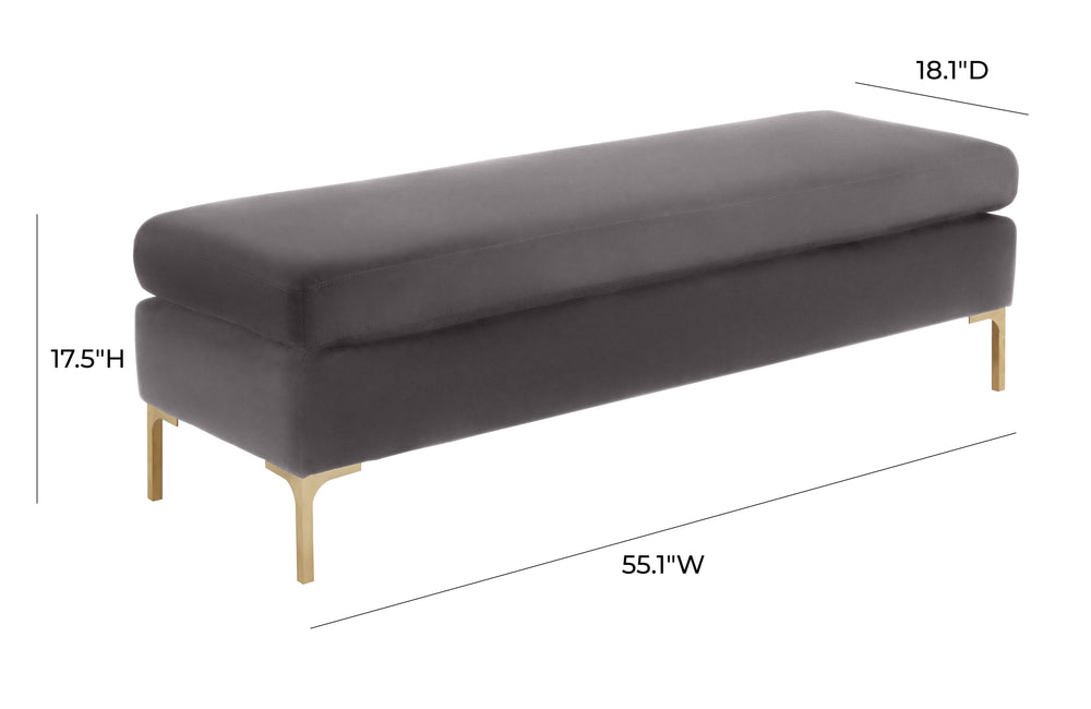 Delilah 55" Velvet Bench dimensions