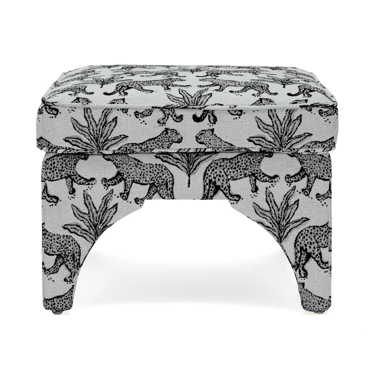 Raji Leopard Performance Jacquard Ottoman - View 9