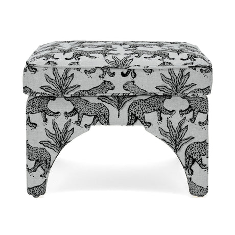 Raji Leopard Performance Jacquard Ottoman - View 9