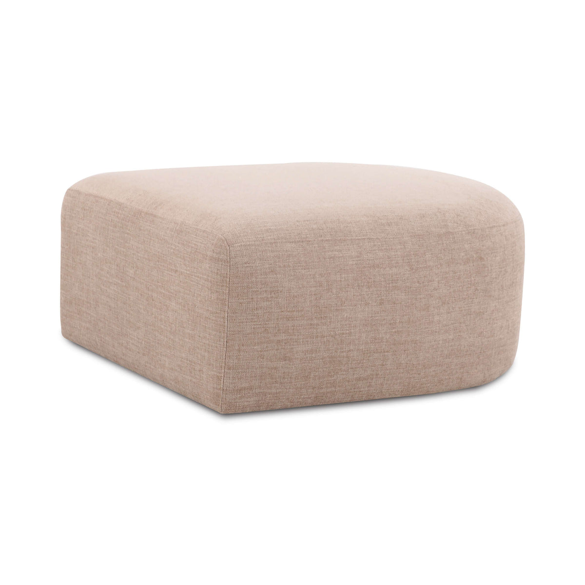 Detail of tailored seam stitching on the corner of the Gorge modular ottoman