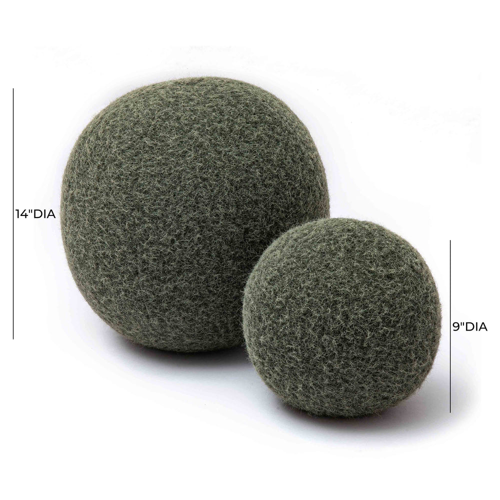 Boba Long Mohair Ball Pillow (9"-14") dimensions