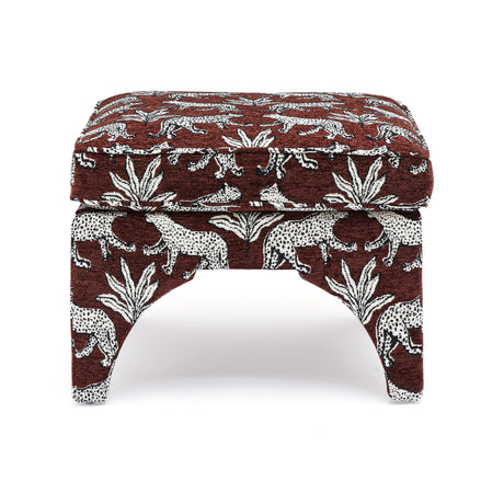Raji Leopard Performance Jacquard Ottoman - View 2