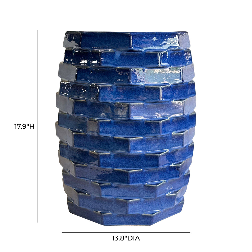 Trax Azul Blue Indoor/Outdoor Ceramic Side Table dimensions