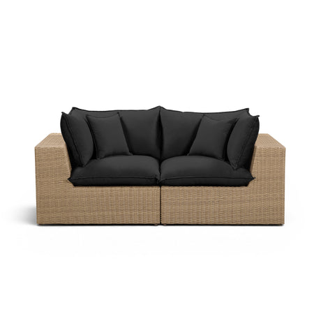 Cali 80-inch outdoor loveseat isolated against white studio backdrop