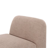 Tan Gorge armless chair fabric weave and tailored seam close-up