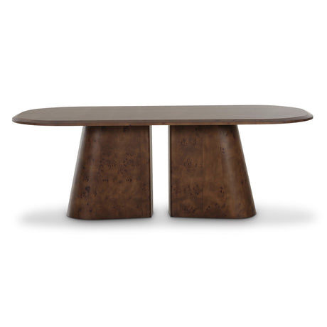 Gladyss 87" Burl Oval Dining Table - View 11
