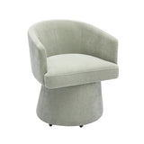 Kristen Rolling Desk Chair in Faded Blue side profile
