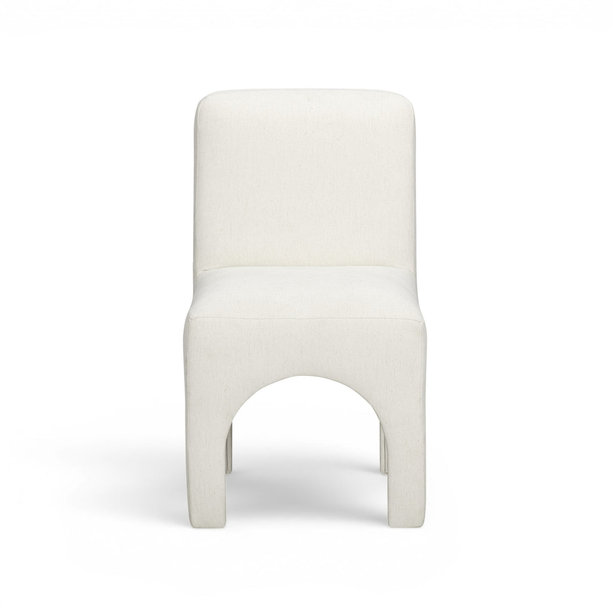 Tomlin Performance Chenille Dining Chair in Cream back view of curved backrest