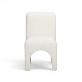 Tomlin Performance Chenille Dining Chair in Cream back view of curved backrest