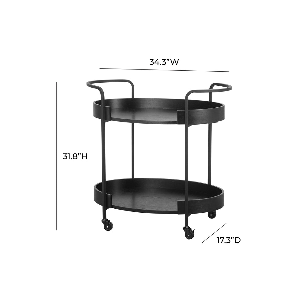 Cyril Black Bar Cart dimensions