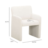 Crawley modern dining armchair top-down view showing deep padded seat cushion