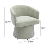 Kristen Rolling Desk Chair in Cream side profile contour