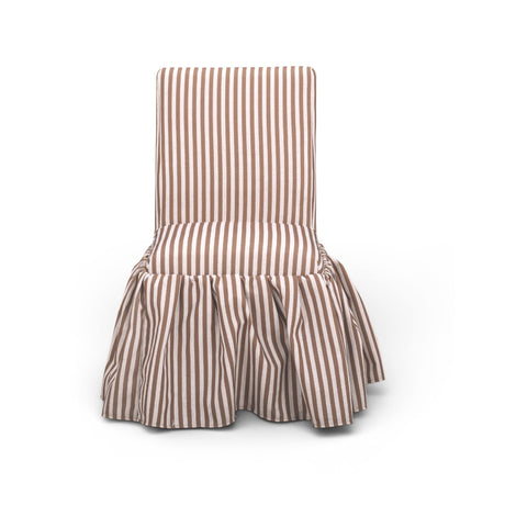 Gertrude Striped Performance Linen Skirted Dining Chair - View 15