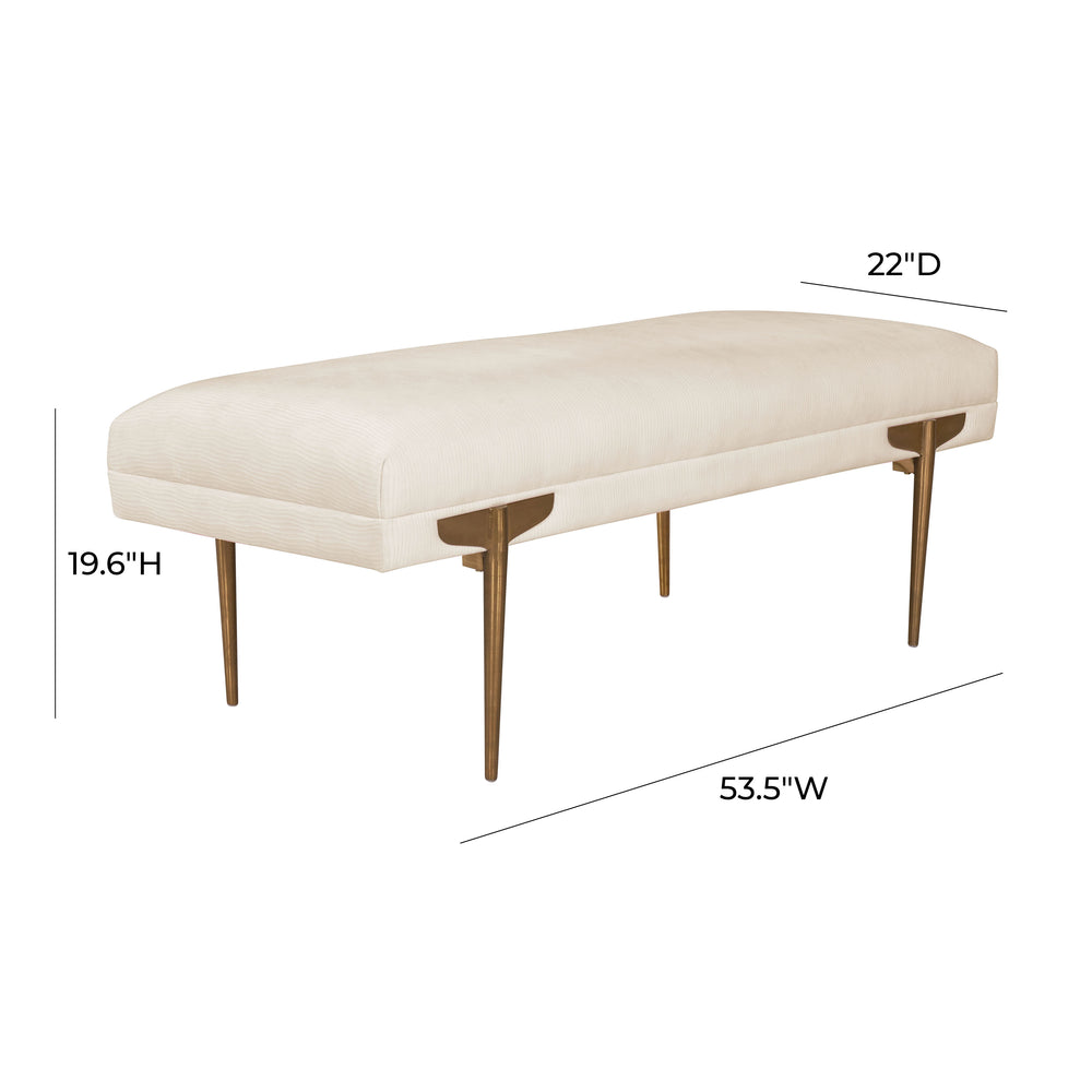 Brno 53.5" Velvet Bench dimensions