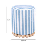 Detailed profile view of round silhouette and sphere feet on Dex stool