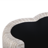 Close-up detail of the durable striped jacquard woven fabric on the Lilou accent stool
