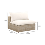 High-resolution studio shot of the Cali all-weather wicker armless outdoor accent chair