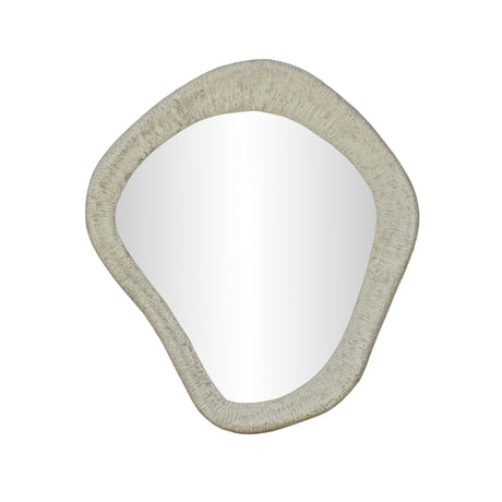 Orpheus 35"X31" Ribbed Faux Stone Wall Mirror - View 3
