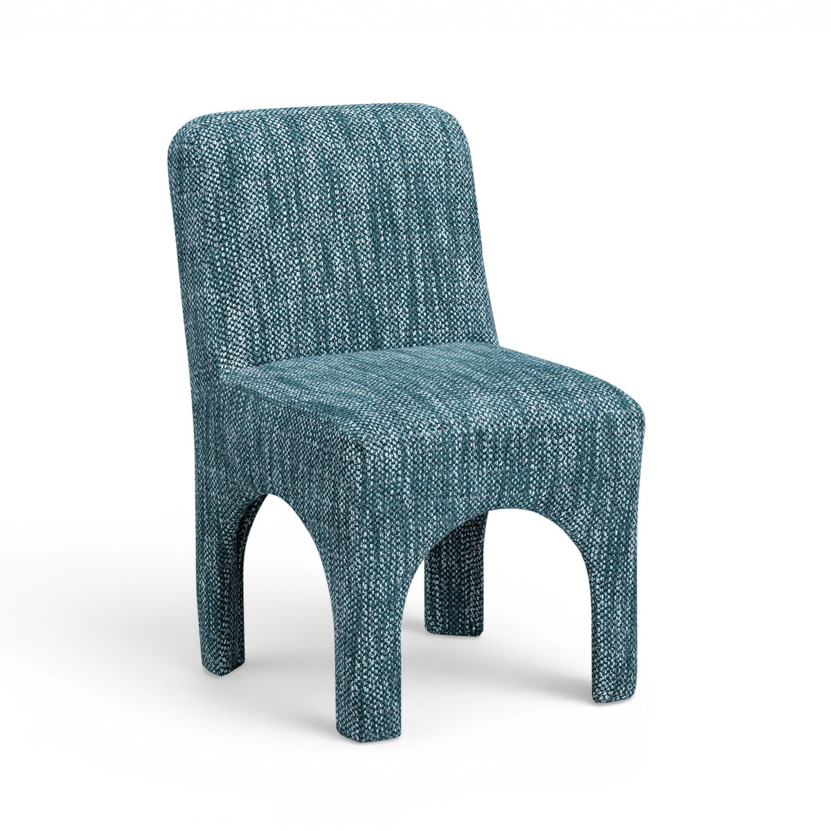 Tomlin Performance Chenille Dining Chair pair styled beside modern round dining table