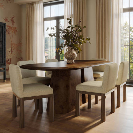 Gladyss 87" Burl Oval Dining Table - View 10