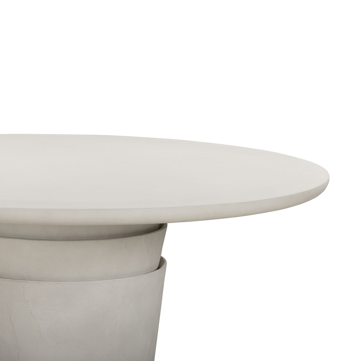 Architectural pedestal construction and base detail of the Margot 54 inch dining table