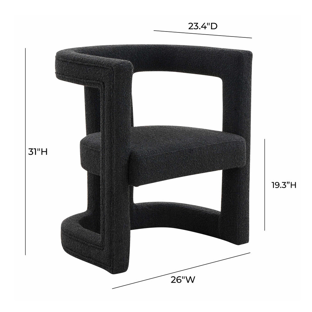 Ada Black Boucle Chair dimensions