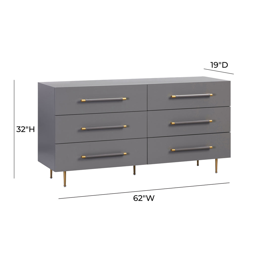 Trident 62" 6-Drawer Dresser dimensions