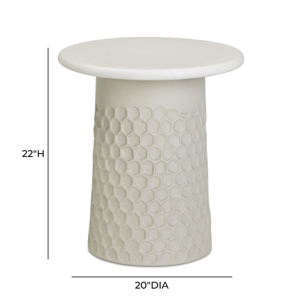 Hessa Indoor/Outdoor Concrete Chiseled Side Table dimensions