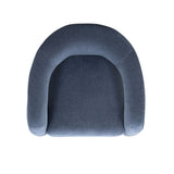 Full perspective of FOAK Malone velvet occasional chair