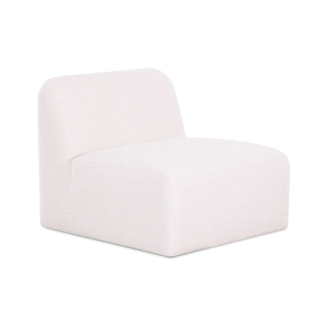 Gorge Modular Armless Chair in cream performance fabric front view