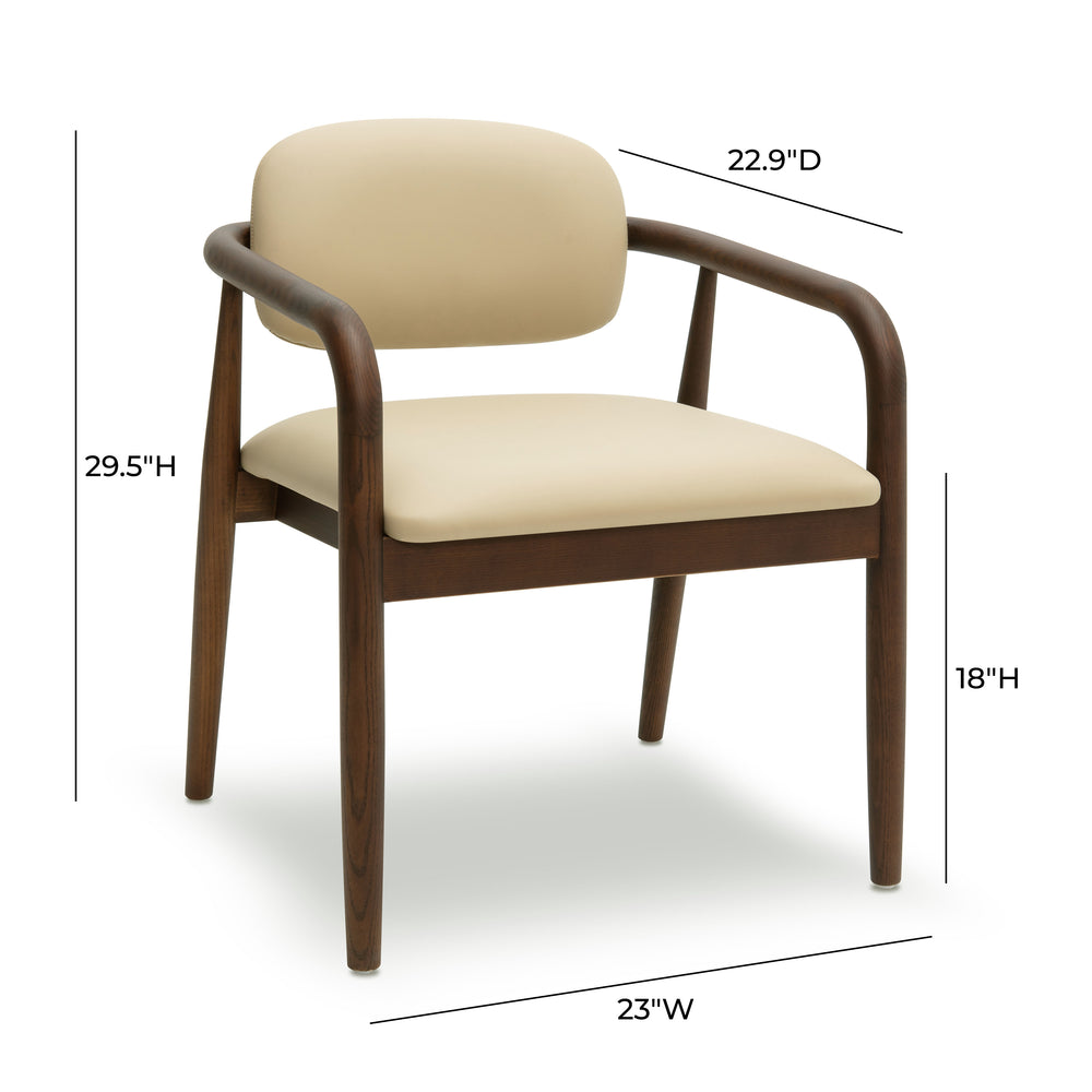 Betsy Taupe Vegan Leather Dining Chair dimensions