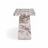 Janice faux Breccia marble console desk top surface detailing realistic Italian stone pattern