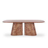 Gladyss 87" Burl Oval Dining Table - View 3
