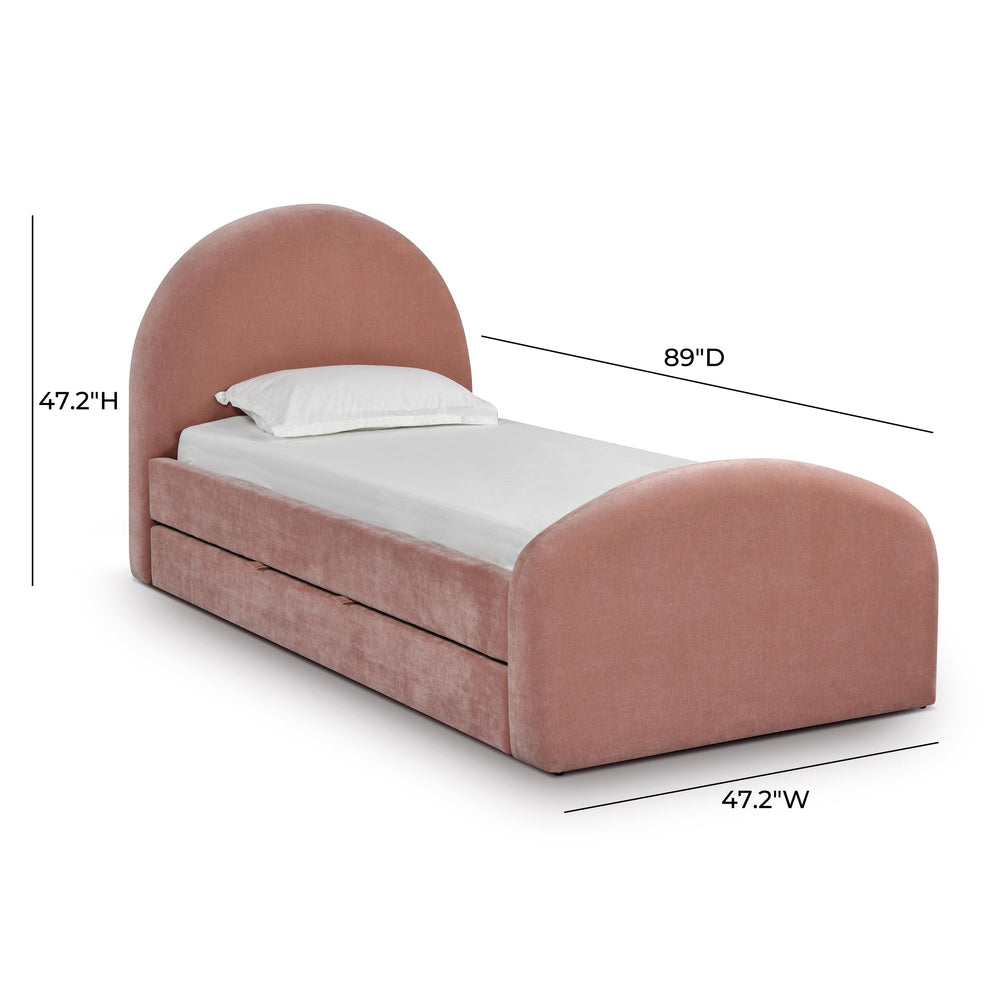 Moon Rose Upcycled Chenille Twin Trundle Bed dimensions