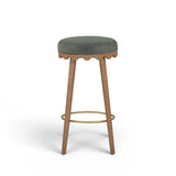 Oodle Performance Vegan Mohair Bar and Counter Stool side angle showing compact profile