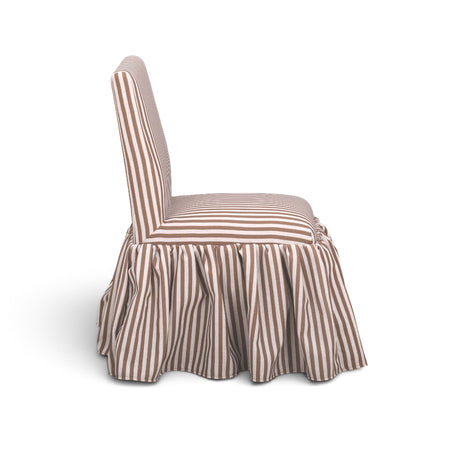 Gertrude Striped Performance Linen Skirted Dining Chair - View 16
