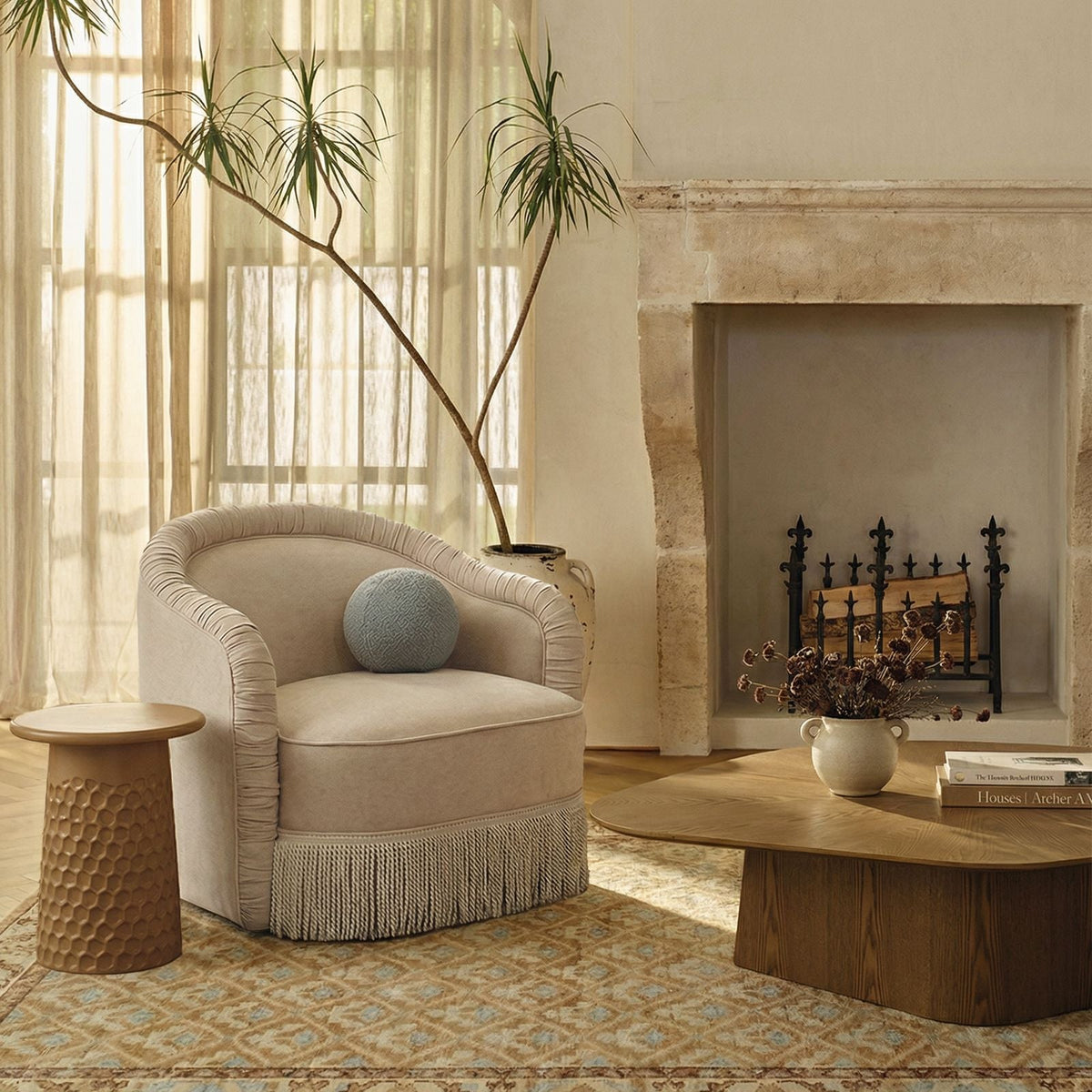 Pamela Tasseled Lounge Accent Chair - View 22