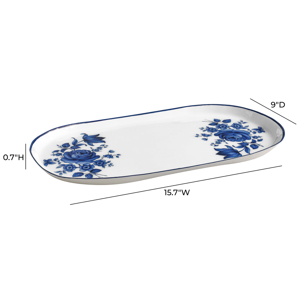Cottage China Blue & White Serving Tray dimensions