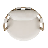 Paolo cream outdoor accent chair styled in a covered patio lounge