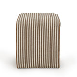 High-angle view of Byron Square Cotton Jute Ottoman natural weave pattern