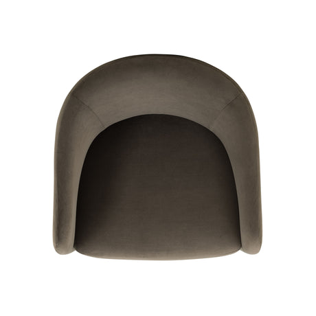 Top-down view of Seraphina performance velvet dining chair upholstered seat