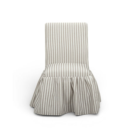Gertrude Striped Performance Linen Skirted Dining Chair - View 22