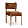 Bruno thick performance chenille straight back dining chair front angled view