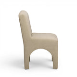 Tomlin Performance Chenille Dining Chair in Beige three-quarter angle