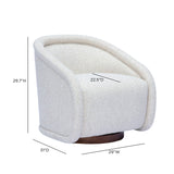 Clarke cream performance boucle swivel chair styled in a contemporary living room setting