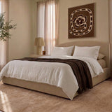 Architectural view of Leah 48-inch low-profile upholstered frame craftsmanship